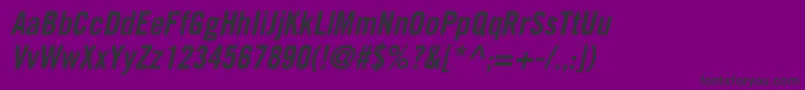 CommerceCondensedSsiSemiBoldCondensedItalic-fontti – mustat fontit violetilla taustalla