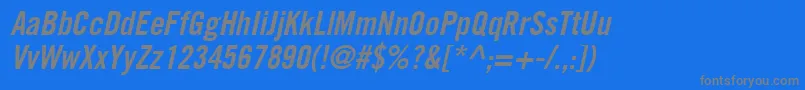 CommerceCondensedSsiSemiBoldCondensedItalic-fontti – harmaat kirjasimet sinisellä taustalla