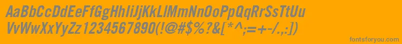 CommerceCondensedSsiSemiBoldCondensedItalic Font – Gray Fonts on Orange Background