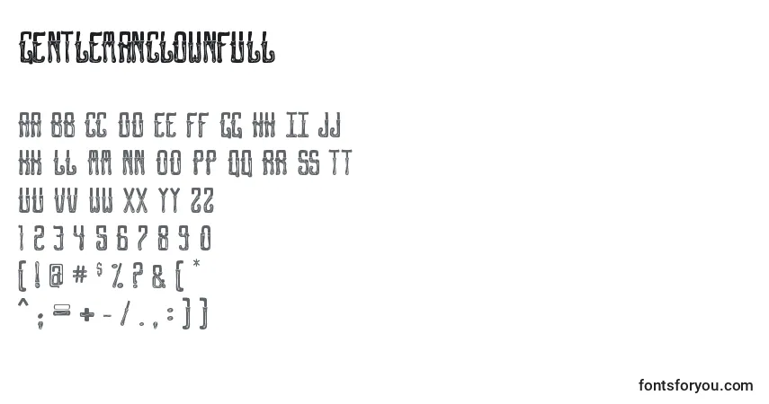 Шрифт GentlemanClownFull – алфавит, цифры, специальные символы