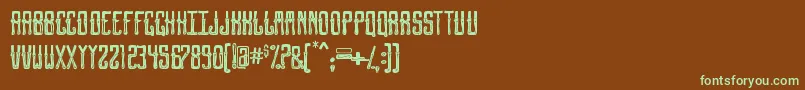 Lisätietoja GentlemanClownFull-fontista GentlemanClownFull-fontti – vihreät fontit ruskealla taustalla