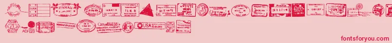 StampSealTfb-fontti – punaiset fontit vaaleanpunaisella taustalla
