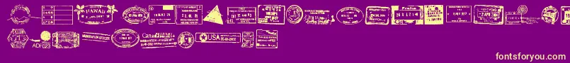 StampSealTfb Font – Yellow Fonts on Purple Background
