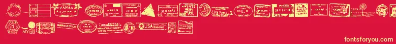 StampSealTfb Font – Yellow Fonts on Red Background