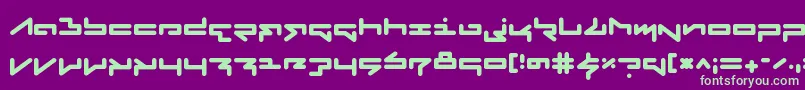 FabricateRegular-Schriftart – Grüne Schriften auf violettem Hintergrund