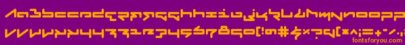 FabricateRegular-Schriftart – Orangefarbene Schriften auf violettem Hintergrund