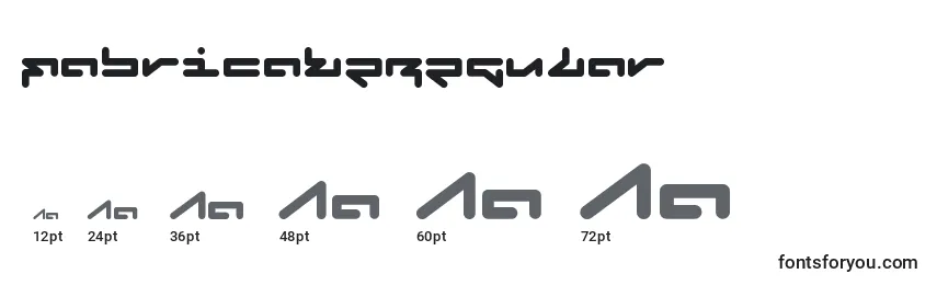 FabricateRegular Font Sizes