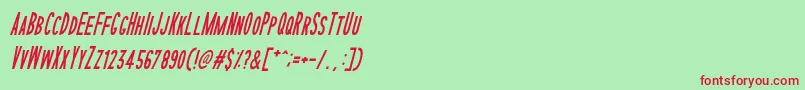 SophisticatedSlimsTightItalic Font – Red Fonts on Green Background