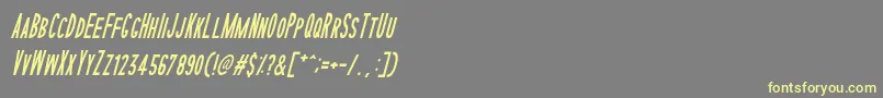 Fonte SophisticatedSlimsTightItalic – fontes amarelas em um fundo cinza