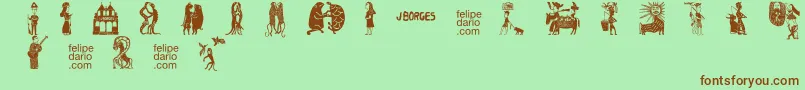 FdJBorges2Ot Font – Brown Fonts on Green Background