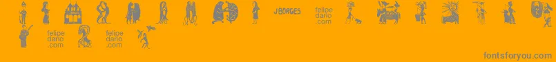 FdJBorges2Ot Font – Gray Fonts on Orange Background