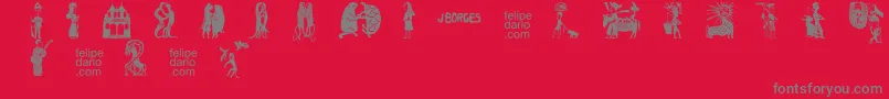 Więcej informacji o czcionce FdJBorges2Ot Czcionka FdJBorges2Ot – szare czcionki na czerwonym tle