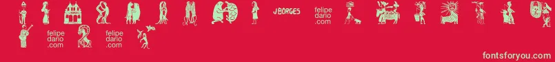 FdJBorges2Ot Font – Green Fonts on Red Background