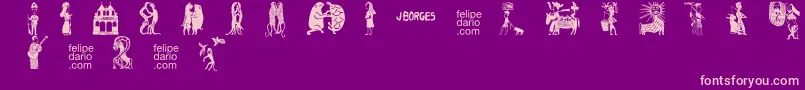 FdJBorges2Ot Font – Pink Fonts on Purple Background