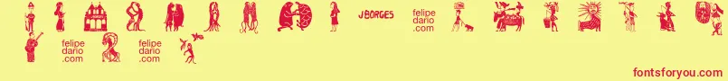 FdJBorges2Ot Font – Red Fonts on Yellow Background