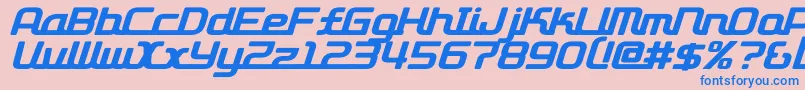D3roadsterismi Font – Blue Fonts on Pink Background
