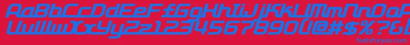 D3roadsterismi Font – Blue Fonts on Red Background