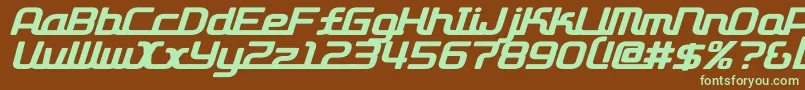 D3roadsterismi-fontti – vihreät fontit ruskealla taustalla