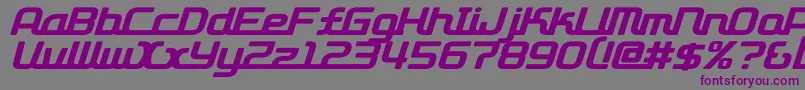 フォントD3roadsterismi – 紫色のフォント、灰色の背景