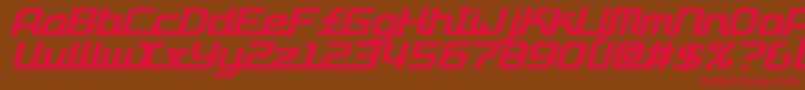 D3roadsterismi Font – Red Fonts on Brown Background
