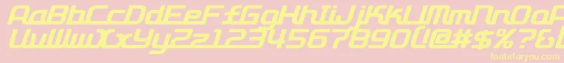 D3roadsterismi Font – Yellow Fonts on Pink Background