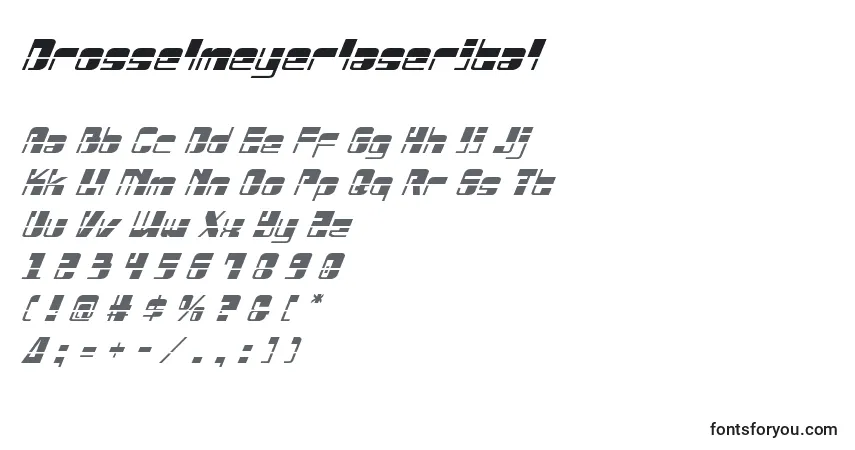 Schriftart Drosselmeyerlaserital – Alphabet, Zahlen, spezielle Symbole