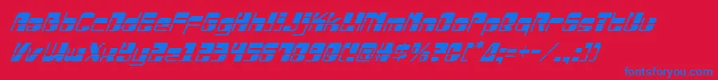 Czcionka Drosselmeyerlaserital – niebieskie czcionki na czerwonym tle