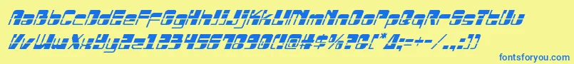 Drosselmeyerlaserital Font – Blue Fonts on Yellow Background