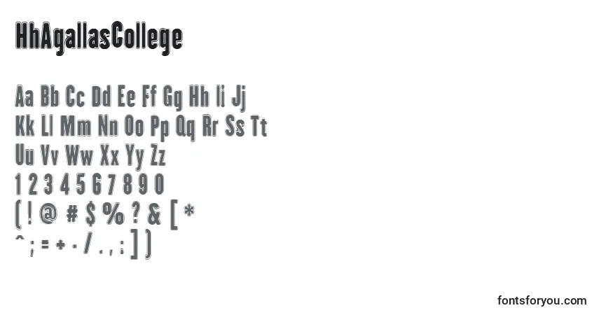 Czcionka HhAgallasCollege – alfabet, cyfry, specjalne znaki