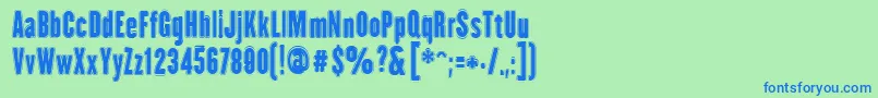 Шрифт HhAgallasCollege – синие шрифты на зелёном фоне