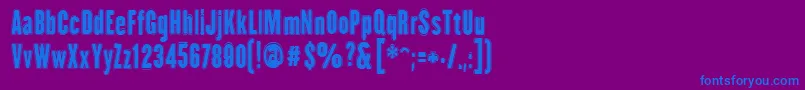 HhAgallasCollege-fontti – siniset fontit violetilla taustalla