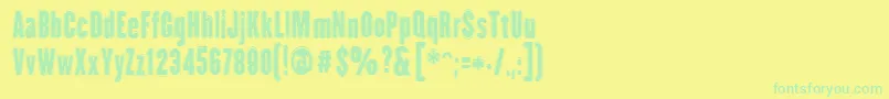 HhAgallasCollege Font – Green Fonts on Yellow Background