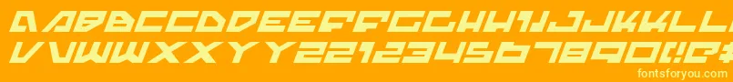 TrajiaExpandedItalic Font – Yellow Fonts on Orange Background