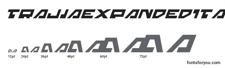 Размеры шрифта TrajiaExpandedItalic