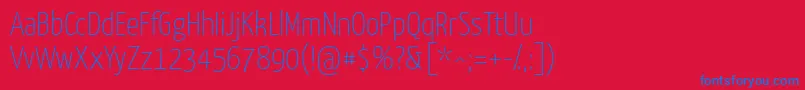 YanonekaffeesatzThin Font – Blue Fonts on Red Background