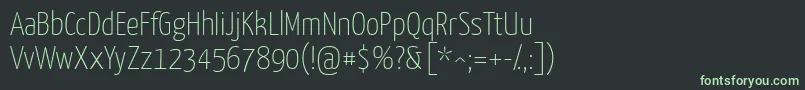 フォントYanonekaffeesatzThin – 黒い背景に緑の文字