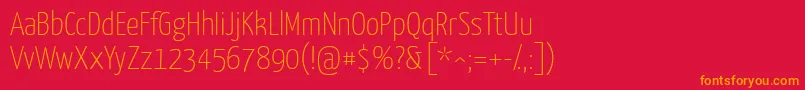 YanonekaffeesatzThin Font – Orange Fonts on Red Background