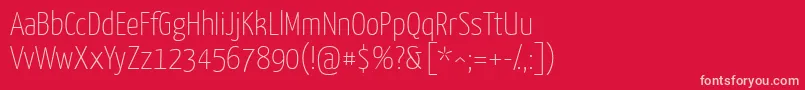 YanonekaffeesatzThin Font – Pink Fonts on Red Background