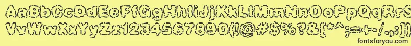 Dashdot-Schriftart – Schwarze Schriften auf gelbem Hintergrund