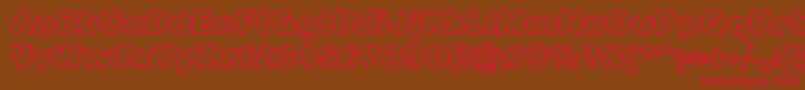 Dashdot-Schriftart – Rote Schriften auf braunem Hintergrund