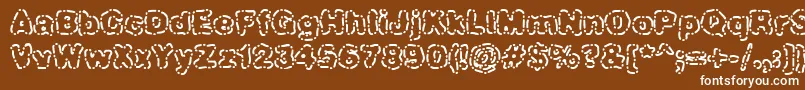 Dashdot-Schriftart – Weiße Schriften auf braunem Hintergrund