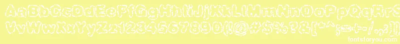 Dashdot Font – White Fonts on Yellow Background