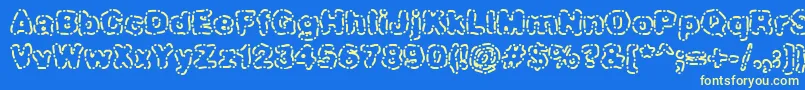 Dashdot-Schriftart – Gelbe Schriften auf blauem Hintergrund
