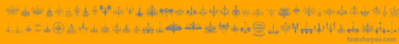 フォントChandelier – オレンジの背景に灰色の文字