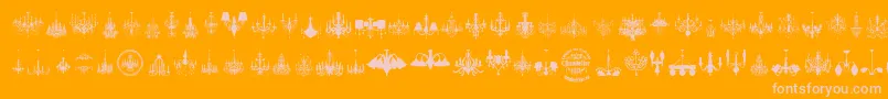 Chandelier-Schriftart – Rosa Schriften auf orangefarbenem Hintergrund