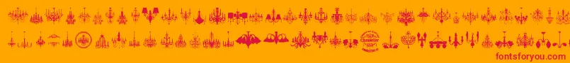 Chandelier Font – Red Fonts on Orange Background