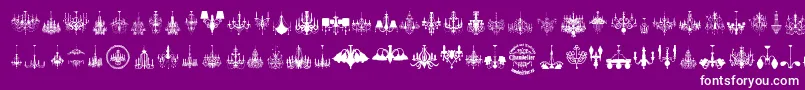 Fonte Chandelier – fontes brancas em um fundo violeta