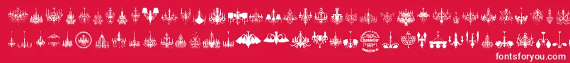 Fonte Chandelier – fontes brancas em um fundo vermelho