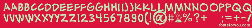 AlexToth Font – Green Fonts on Red Background