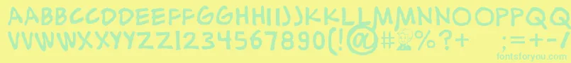 AlexToth Font – Green Fonts on Yellow Background